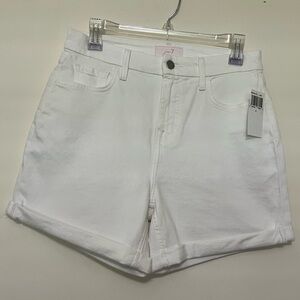 Jen 7 / 7 For‎ All Mankind Mid Roll White Denim Shorts - Size 4, High Waist